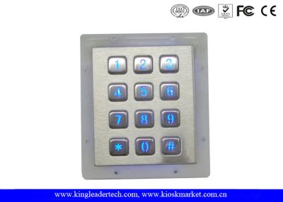 China Panel Mount Numeric Backlit Metal Keypad With 12 Illuminated Keys For Access Control System for sale