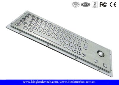 China Ruggedized Panel Mount Metal Keyboard With Trackball / Stainless Steel Keyboard for sale
