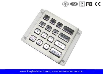 China Metal Industrial Numeric Keypad , 16 Keys Rugged Vandal Proof Keyboard for sale