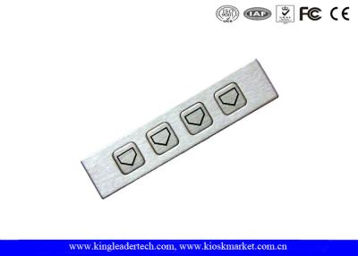 China Functional Metal Numeric Key Pad , 4 Keys Numeric Stailess Steel Keypad for sale