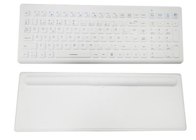 China Chaves médicas do teclado 106 do rádio ergonômico do silicone com almofada traseira à venda