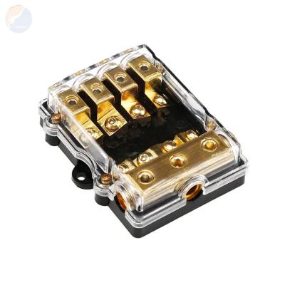 China 4P 4 Way 12V Auto Fuse 3x4GA IN 4x8GA OUT Plastic Distribution Box ANS AFS Mini ANL Fuse Holder for Car Audio for sale