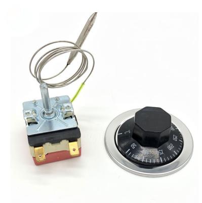 China Adjustable Thermostat Temperature Control Switch 50-300 Safety High Limit Capillary Thermostat Knob Te koop