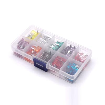 China 50pcs 100pcs 120pcs Micro2 Micro3 Low Profile Mini Medium Blade Car Auto Mini Medium Blade Car Auto Fuse Kit Box for sale