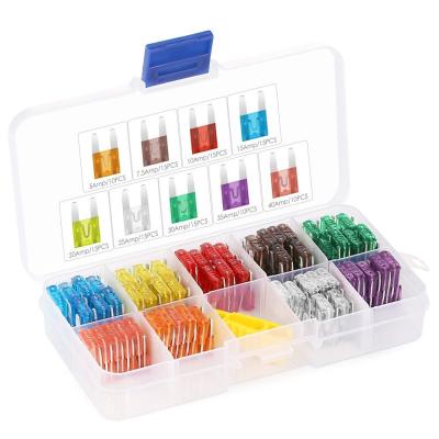 China 50pcs 100pcs 120pcs Micro2 Micro3 Low Profile Mini Medium Blade Car Auto Mini Medium Blade Car Auto Fuse Kit Box for sale