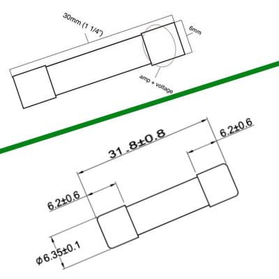 China 6.3x32mm Patronen-Glasrohr-Sicherungen 3AG 250V für Haushaltsgerät zu verkaufen