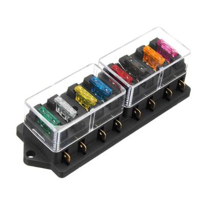 China PA66 6.3mm Auto Fuse Block 8 Way Waterproof Blade Fuse Holder For RV for sale