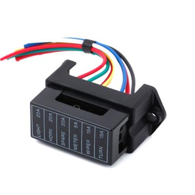 China 2 Input 6 Output Car Blade Fuse Blocks ATO Inline 12V Fuse Holder With Wire for sale