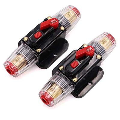 China Car Audio Stereo 40A Automotive Circuit Breakers Panel Mount 12V 24V Inline Fuse Holder for sale