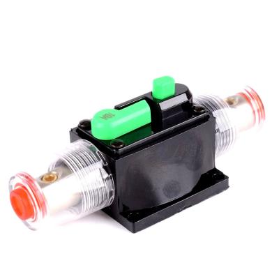 China Green Button 20A Auto Circuit Breakers In-Line Reset Fuse Stereo Audio Protection for Car RV Boat Marine for sale