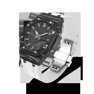 China White G Shock Stainless Steel Case With Carbon Fiber Customizable Options for sale