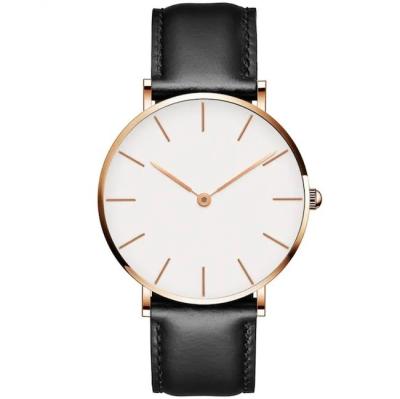 China Ronda impermeable Cuarzo Reloj Cinturón de cuero Reloj de diámetro 40 mm en venta
