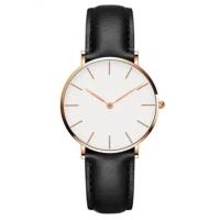 Quality Stylish Black Leather Wrist Watch ODM Leather Men'S Wrist Watch ISO Certificate for sale