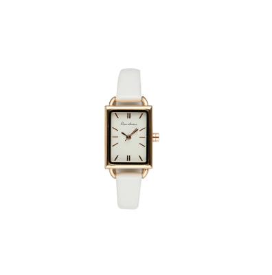 China Square Quartz Leather Watch Fashionable White Waterproof Quartz Watch for sale