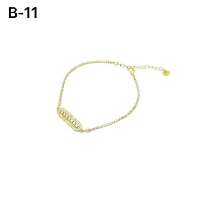 China Silver Ladies Bracelets Bangle Interlocking Circles Flexible Diamond Bangle for sale