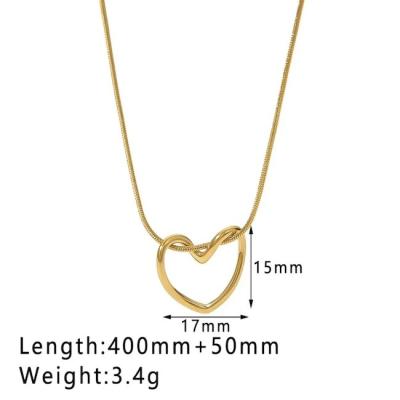 China Collar de joyería con pendiente de agua corazón de acero inoxidable collar de cadena de lujo en venta