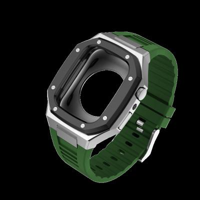 China Carbon Fiber Apple Watch CaseCarbon Fiber Apple Watch Case With Green Strap for sale
