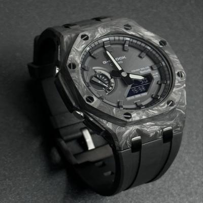 China Mechanical Casio Watch Case Fashion Fold Over Clasp Type Carbon Fiber Watch Case for sale