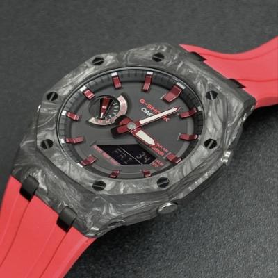 China ISO Casio Watch Case Carbon Fibre GA2100 With Fold Over Clasp Type for sale