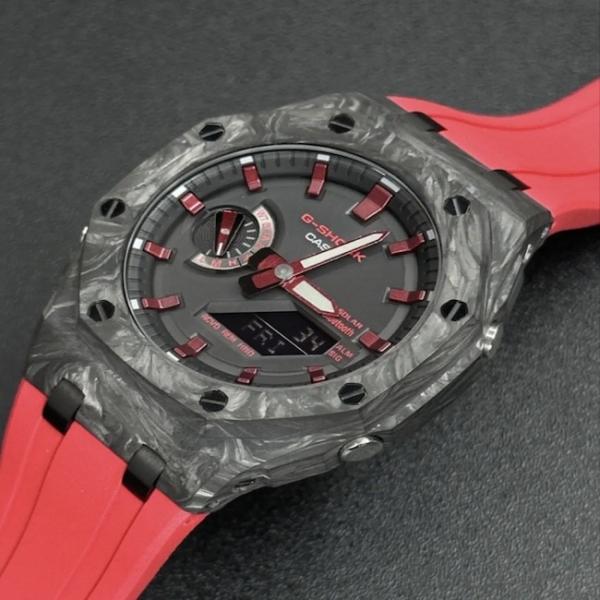 Quality ISO Casio Watch Case Carbon Fibre GA2100 With Fold Over Clasp Type for sale