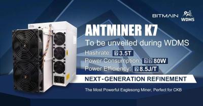 China Bitmain Antminer K7 CKB Algorithm 130M 250M 280M 270W for sale