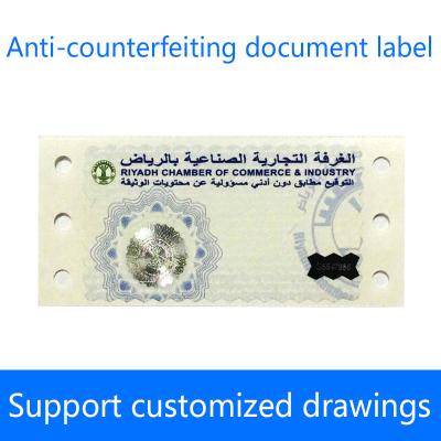 China Waterproof Custom Security Stickers Anti Counterfeit Document Label ROHS for sale