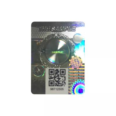 Chine Éraflure de label d'autocollant de joint d'hologramme outre d'adhésif de Code QR 3D à vendre