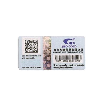 China Desprendible rasgue apagado el CE adhesivo de encargo de Debossing del QR Code de la etiqueta engomada en venta