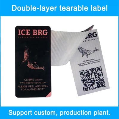 China Waterproof Double Layer Labels Cigarette Security Sticker Label CE for sale