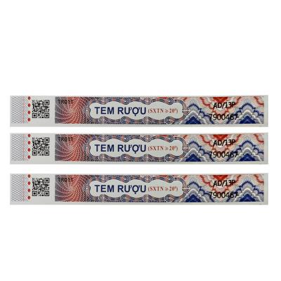 China OEM Wine Security Label Custom Printed Fluorescent Labels For Alcohol Tax Stamp for sale