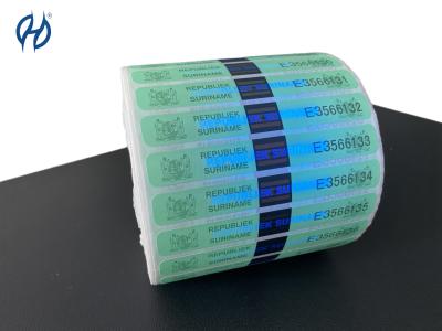 China Hologram Tobacco Tax Stamp Security Design Cigarette Tax Stamp for sale