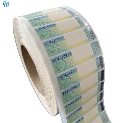 China IR Anti Counterfeiting Tax Stamp Duty Customized Security Paper Adhesive for sale