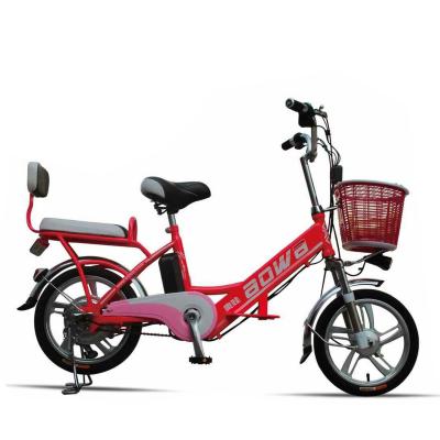 China Red Hybrid Lithium Bicycle Steel Frame Easy Bike Electric Bike 35Km - 40 Km for sale