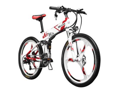China 26 inch Folding Mountain Electric Bike With Suspension and Shimano Derailleur for sale