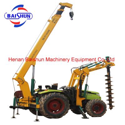 China Electric Pole Installation Machine With Solar Pit Digger Spiral Earth Auger Hole Drilling Piling Machine for sale