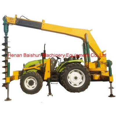 China Cement Pole Erect By Spiral Sheet Post Screw Mini Pile Digging Machine for sale