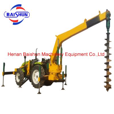 China New electric pole digging machine pole erection machine for photovoltaic for sale