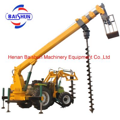 China Electrical Pole Install Machine With Post Hole Digger Earth Auger for sale