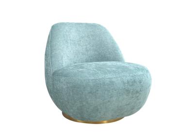 China Foam Padded Modern Upholstered Swivel Chair Colour Turquoise Swivel Chair Metal Base for sale