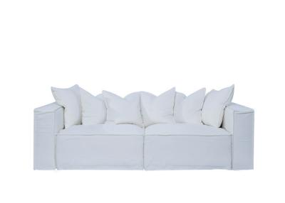 China Sofá con cubierta removible de tela de lino Blanco en venta