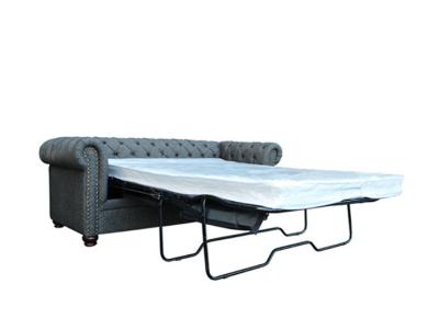 China Sofá de tejido gris de Chestfield cama colchón de primavera de tejido Sofá de cama seccional en venta