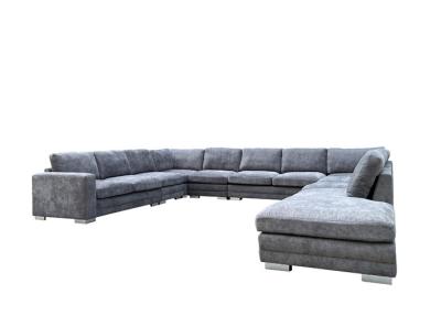 China Metal Leg Leather Fabric Sectional Flexible Configuration 8 Seater Modular Sofa for sale