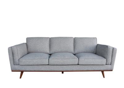 China Base de madera 3 asientos Sofá de tela gris almohadones extraíbles Sofá de 3 asientos gris en venta
