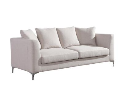 China Metal Legs Contemporary Fabric Sofa Pinewood Frame Beige 3 Seater Sofa for sale
