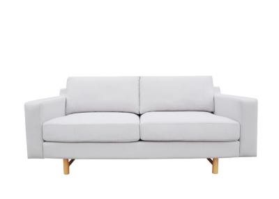 China Sofá de tejido espumoso puro con asientos acolchados de espalda a frente con piernas de madera de fibra de poliéster en venta