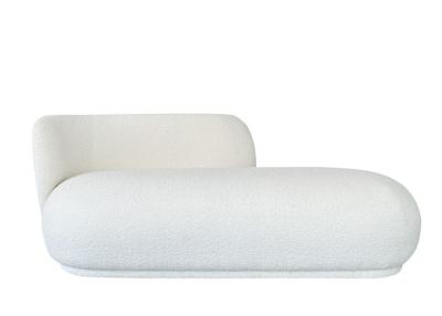 China Chaise RHF Sofá de tejido de bucle de esponja pura Sofá de bucle blanco acolchado en venta