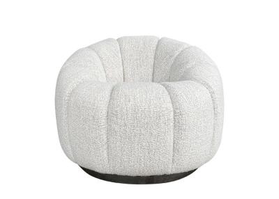 China Functional Fabric Swivel Chair Plinth Boucle Pumpkin Arm Chair Tufted Beige for sale