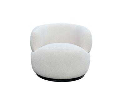 China Sleek Curves Swivel Boucle Chair Pure Sponge Padded Seat Swivel Boucle Armchair for sale
