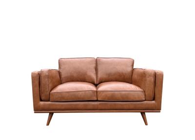 China D28 Pure Leather Sofa Two Seater Sponge Padded 2 Seater Leather Sofa for sale