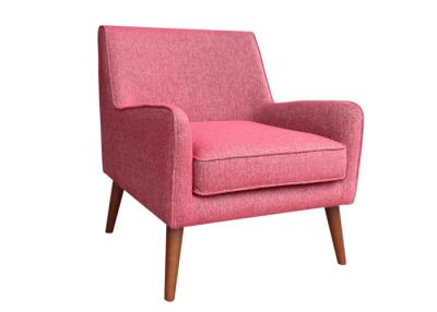 Китай Каштановый цвет тканевый кресло изогнутая подмышка деревянные ноги современный кресло продается